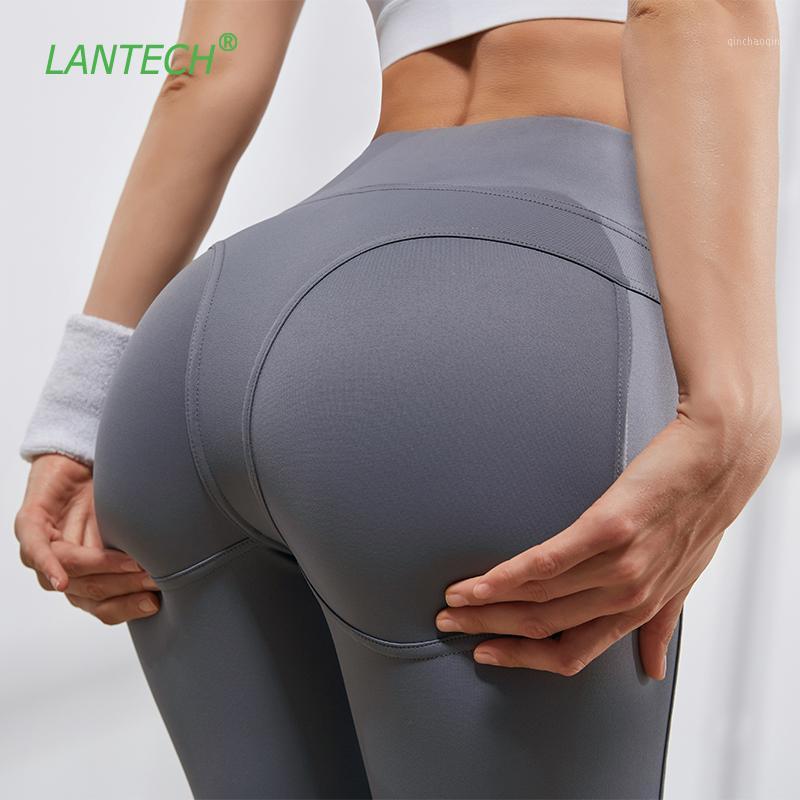 

LANTECH Women Yoga Pants Sports Exercise Fitness Running Trousers Gym Slim Compression Leggings Sexy Hips Push Up High Waist1, Black