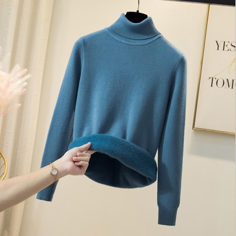 

Women's Knitted Large Size From Cashmere Piece Neck Female Winter 2021 New Stuffed Shirt Rrw3, Apricot.