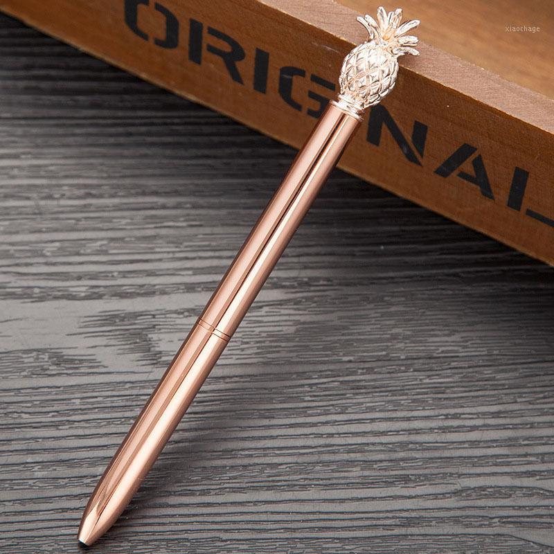 

Rose Gold Pen 1.0mm Metal Ballpoint Pen New Strange Pineapple Pens Stationery Gift Kawaii 3 Color Writing School Office Supplies1