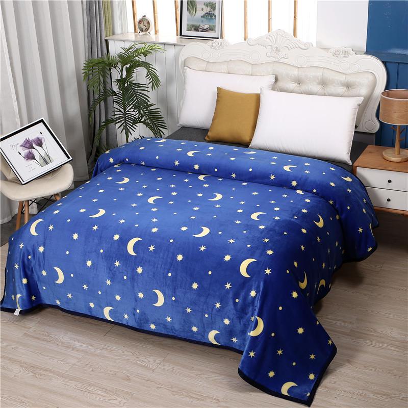 

High Quality Coral Fleece throw blanket for sofa warm winter star blanket cover the bed Home textile