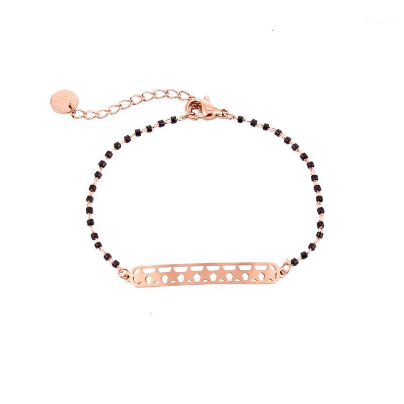 

Simple Black Beads Chain Bracelet For Women Stainless Steel Multi-star Charm Bracelet Girls Fashion Jewelry Gift Pulsera mujer1