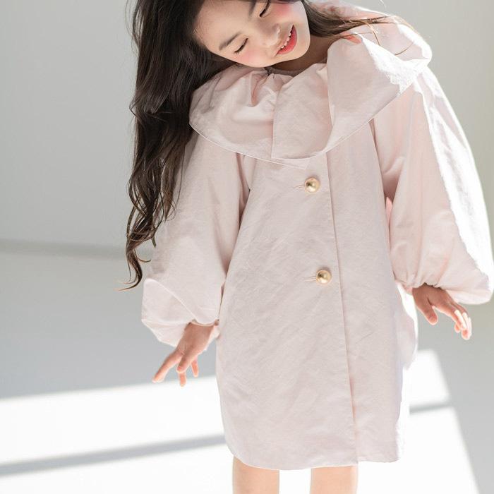 

2 3 4 5 6 Years Girls Windbreaker Casual Korean Puff Sleeves Toddler Baby Trench Fashion Lace Collar Kids Jackets Girl Outerwear, 02