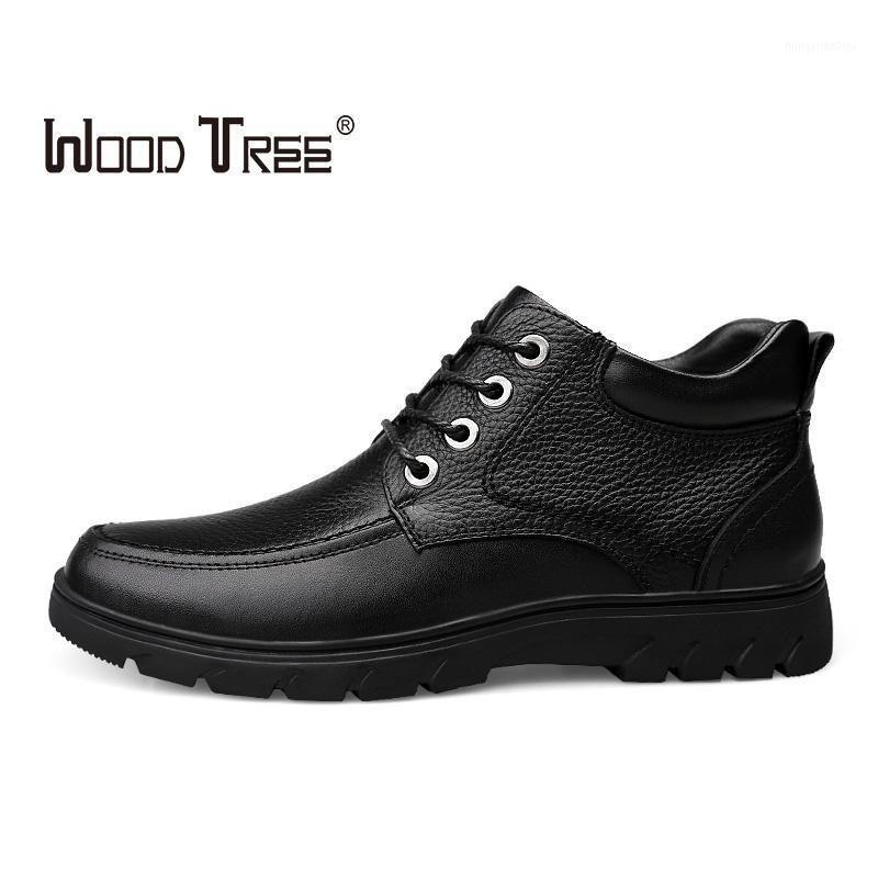

WOODTREE Male Leather Shoes Breathable Round Toe Men Dress Shoes Lace-up Waterproofing Solid Business Leather Black Flats1, Brown