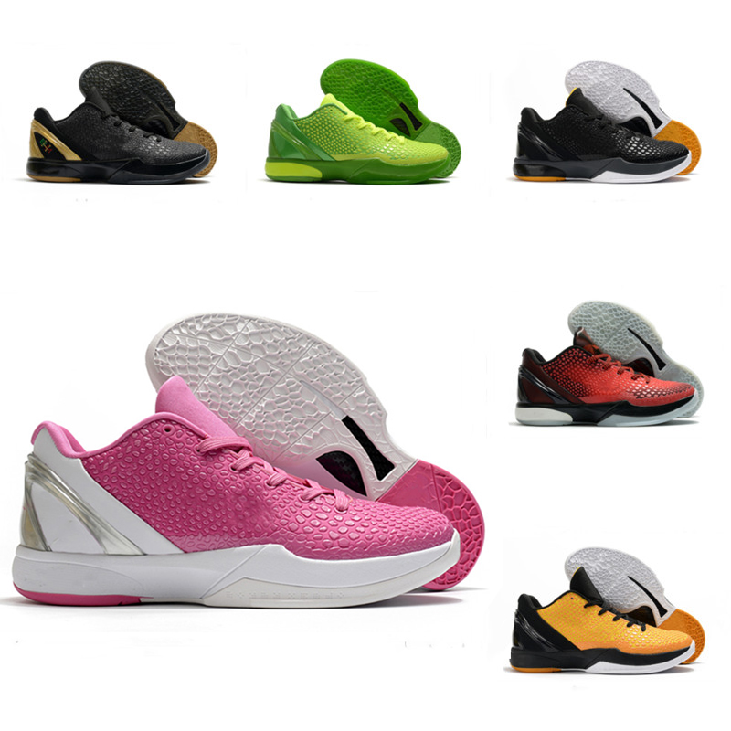 

NK KBS 6s VI Protro Sneaker Grinch Green Apple Volt Crimson Black Mamba Shoes Think Pink All-Star BHM Black Del Sol Basketball Shoes, #1