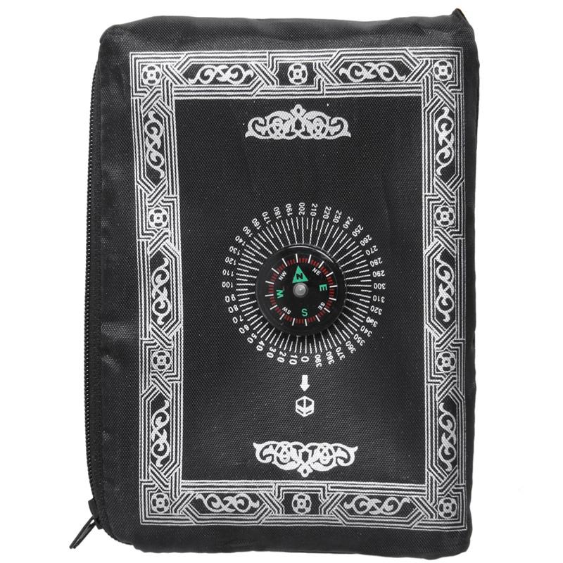 

Ramadan Islamic And Muslim Travel Prayer Mats,Compass Pocket Size Tote Bags Black