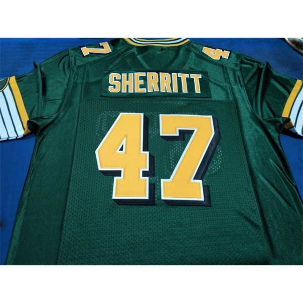

Custom 604 Youth women Vintage Edmonton Eskimos #47 J.C. SHERRITT Football Jersey size s-4XL or custom any name or number jersey, White men s-5xl