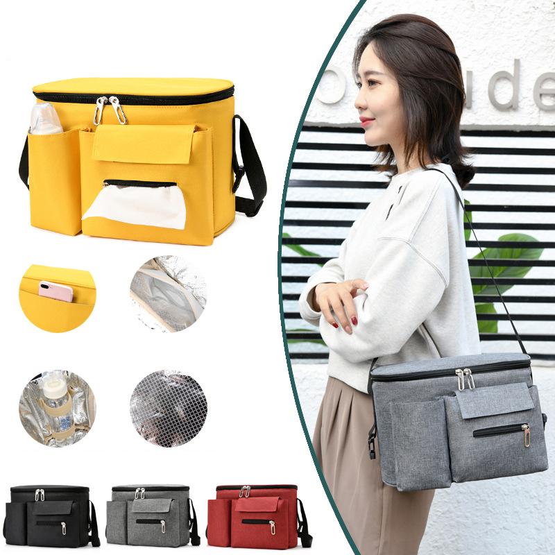 

Baby Diaper Bag Maternity Bag for Disposable Reusable Outdoor Travel Hanging Carriage Mommy Infant Care Organizer Handbags, Black