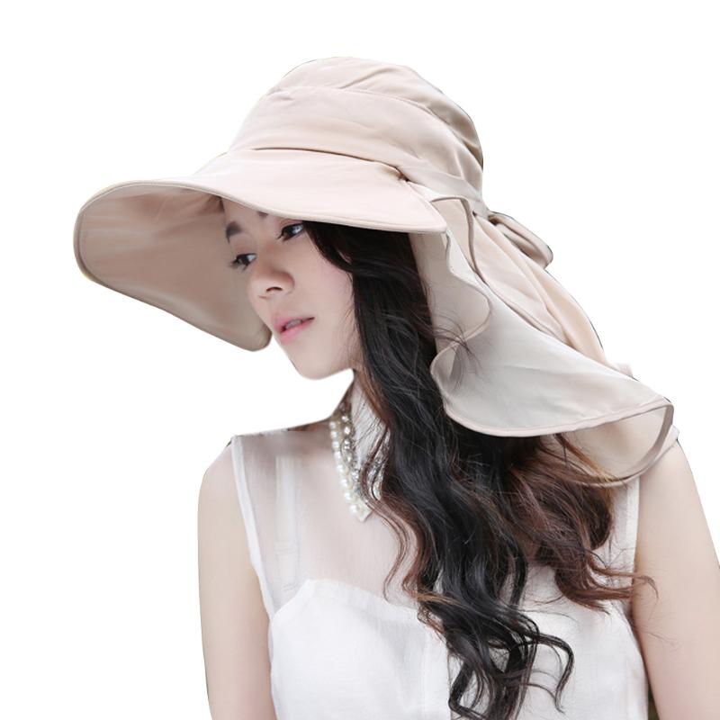 

Women Casual Summer Floppy Foldable Adjustable Anti UV Neck Protection Beach Outdoor Fishing Wide Brim Visor Dome Sun Hat, Khaki