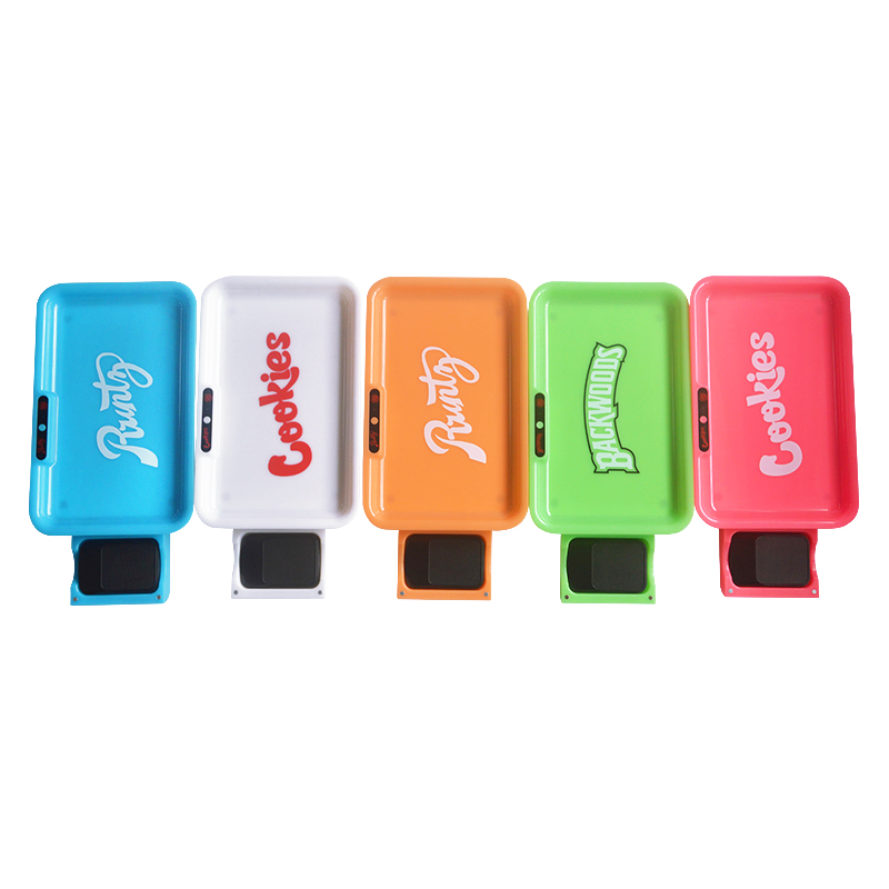 

Newest glow rolling tray with Electronic scale LED Glow Trays 2000mah USB rechargeable glow rolling tray with customized logo