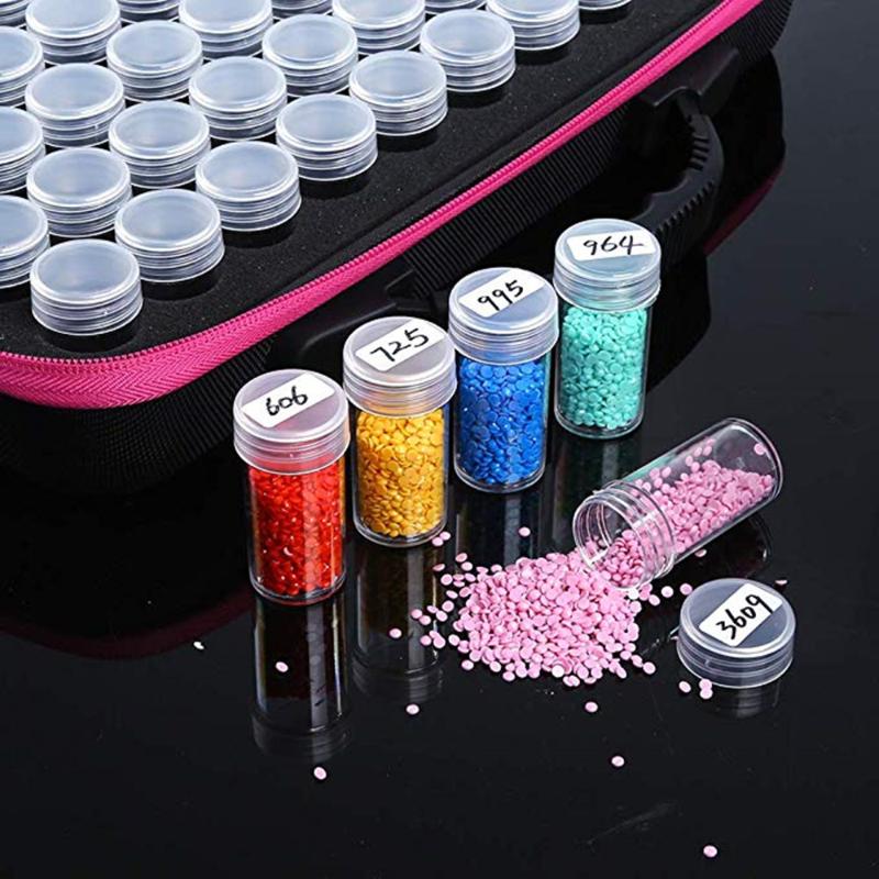 

15 mL Capacity Bottles Transparent 5D Diamond Painting Beads Storage Bottles Embroidery Beads Storage Container Box