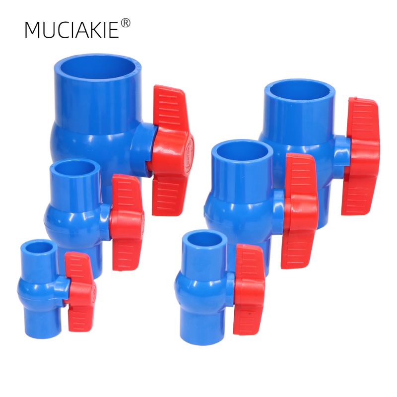 

MUCIAKIE 20/25/32/40/50/63mm Inline PVC Ball Valve Compact T-Handle Water Shut-Off Slip Plumbing Pipe Water Connector Irrigation