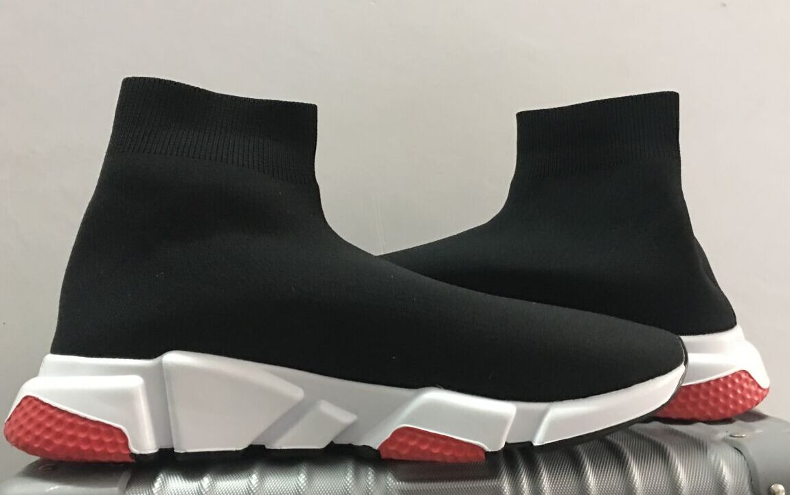 

Designers Sneakers Speed Trainer Black Red Triple Black Fashion Flat Sock Boots Shoes Speed Trainer Runner Ankle Boots