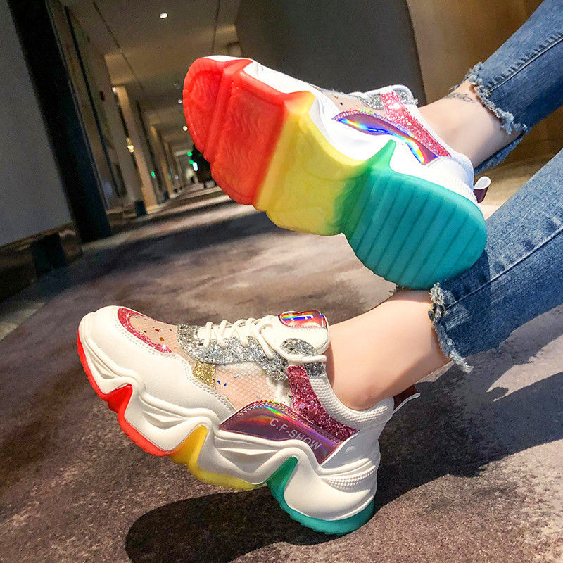 

Women's colored canvas tide casual fashion encrusted lace makers vulcanize fashionable shoes, Blue