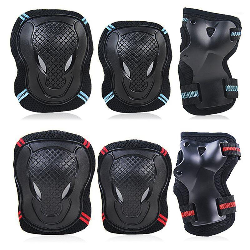 

6Pcs/Set Skating Protective Gear Set Elbow Pads Bicycle Skateboard Ice Skate Roller Bike Knee Protector For Adult Kids Men Women1, Bl