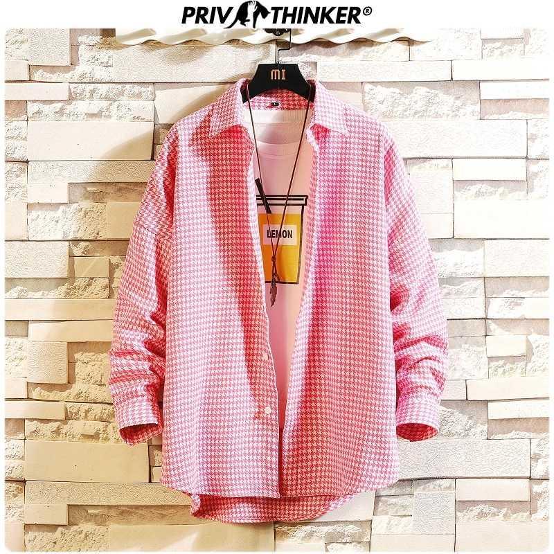 

2020 New Men's Fashion Casual Shirts Men Button Down Plaid Long-Sleeved Slim Fit Shirt Top Male Collage Clothes 5XL1, Red(asiansize)