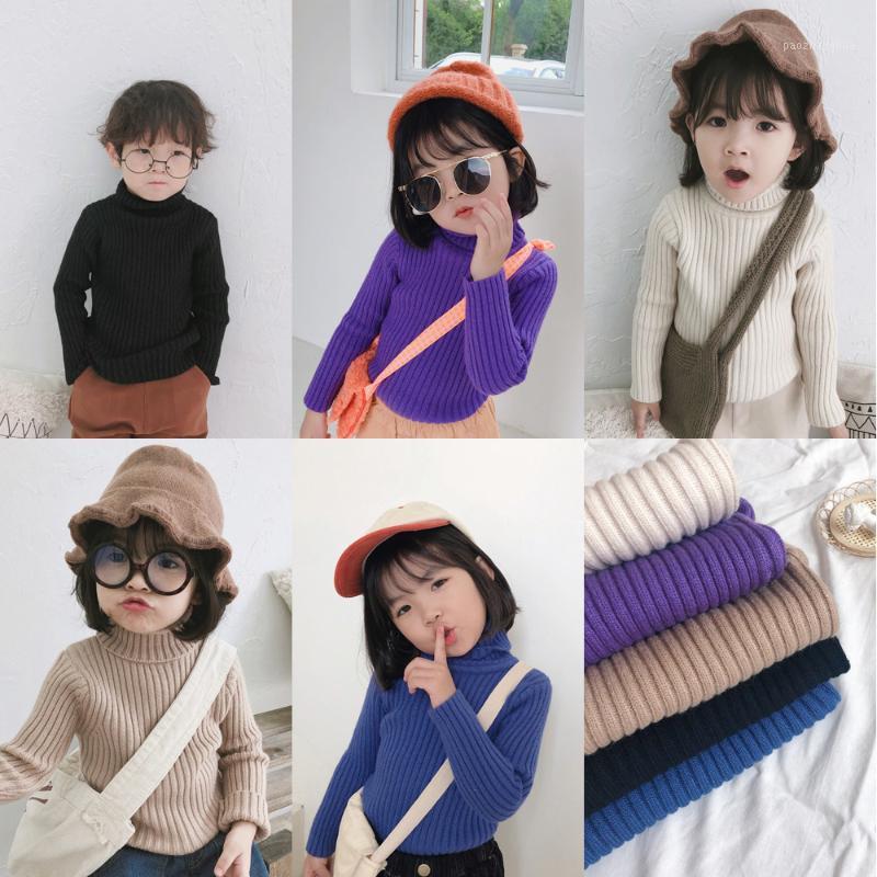 

2020 Winter New Arrival Korean style cotton pure color high collar casual bottoming sweater for cute sweet baby girls and boys1, Beige