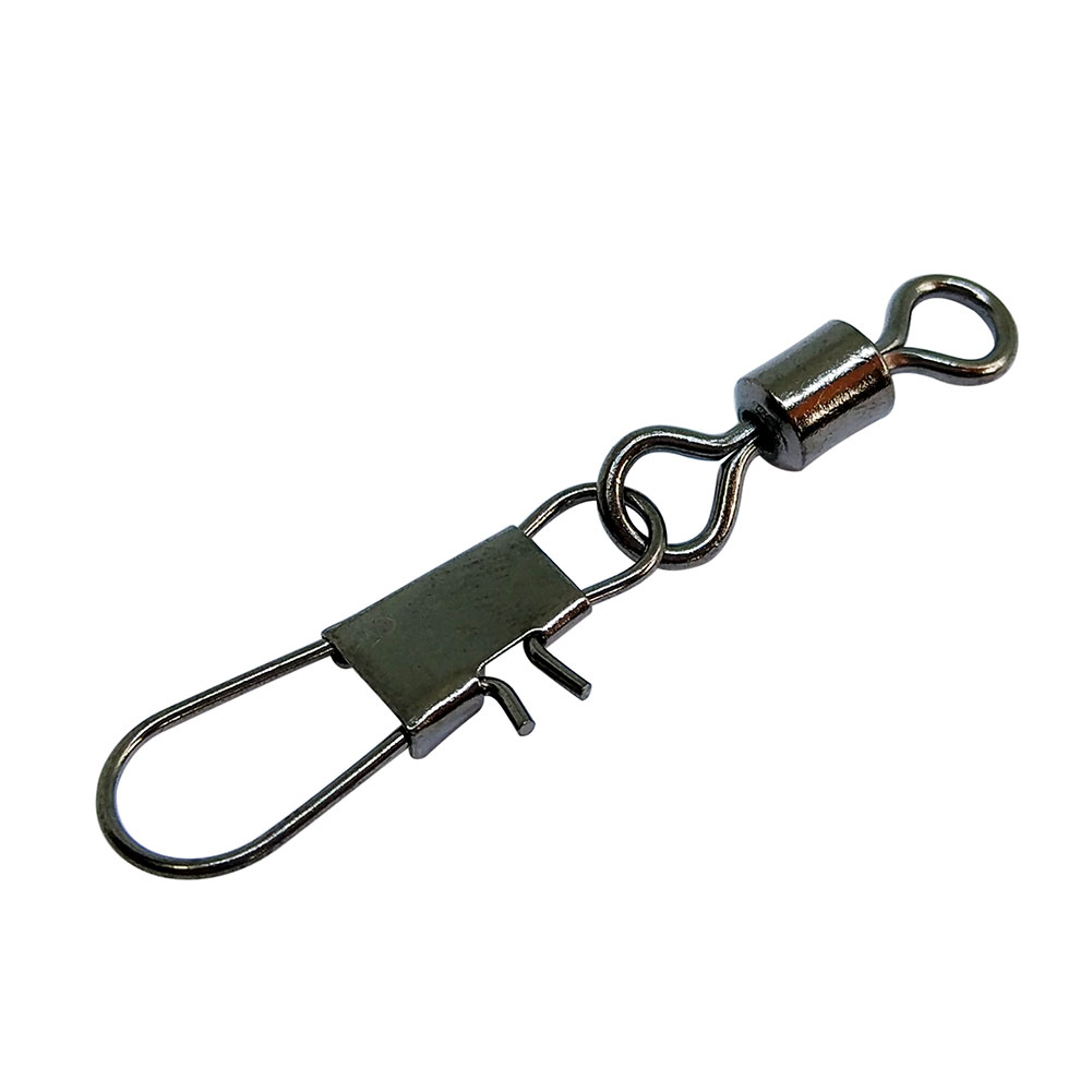 200PCS Fishing swivels with interlock snap Stainless Freshwater Bass Carp fishing tackle Ice fly fishing connector-image-398184888