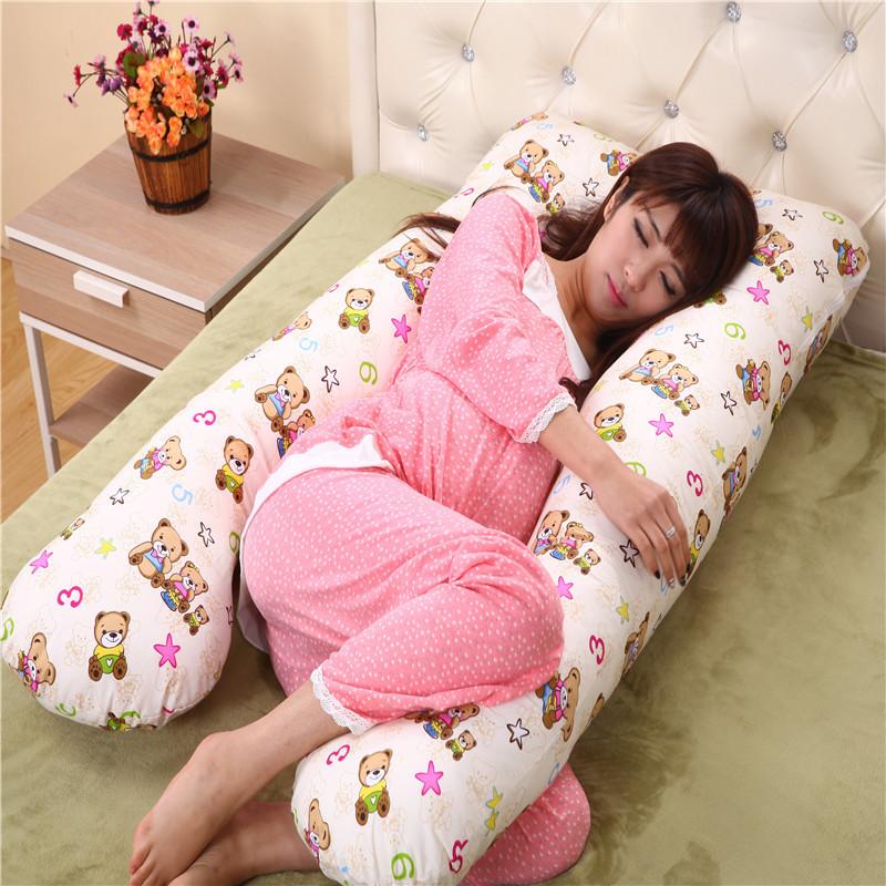 

Pillow Cute Bear Printed U Style Cotton Pregnancy Cushion Waist For Women Maternal Comfortable Side Sleepers Body