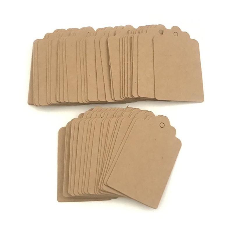 

100pcs Kraft Paper Multi-style Packaging Hang Tags Wedding/Birthday Party Candy Boxes Price Tags for Flower/Cosmetics Labels