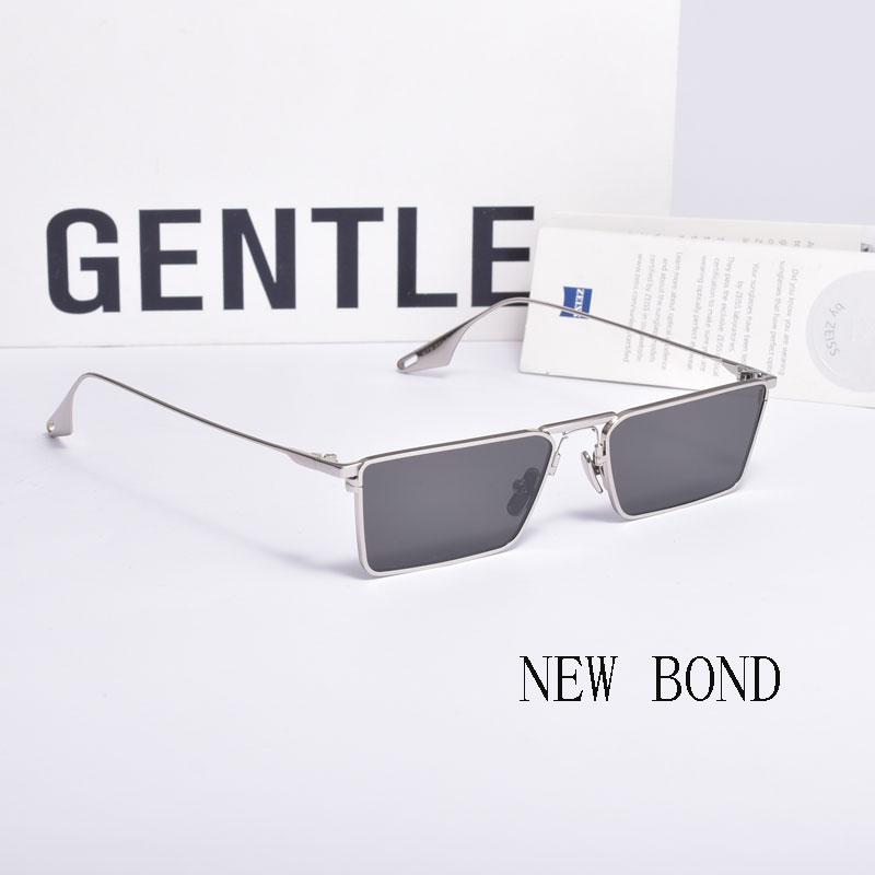 

Sunglasses 2021 Fashion Korean Brand Design Gentle BOND Alloy Rectangular Frame UV400 Sun Glass Women Men With Case