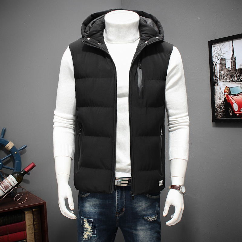 

2021 New Big Size with Hood Winter for Sleeveless Men Jacket Warm Men's Down Vest 6xl 7xl 8xl Yt50164 IKI5, Black g812