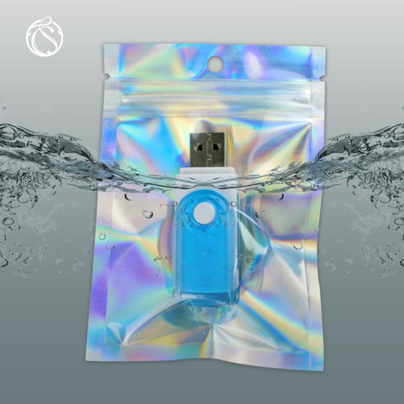 

50pcs Wholesale Holographic Laser Ziplock Bag Idea Gift Packaging Iridescent Zip lock Bags Pouches Cosmetic Plastic Laser Bags