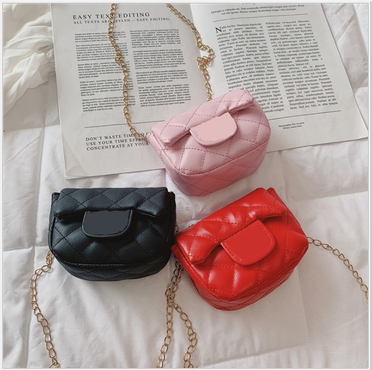 

2021 New Arrivals Baby Girls Princess Bags Leather Kids Shoulder Bags Children Purses Child Wallet 3 Colors, Black