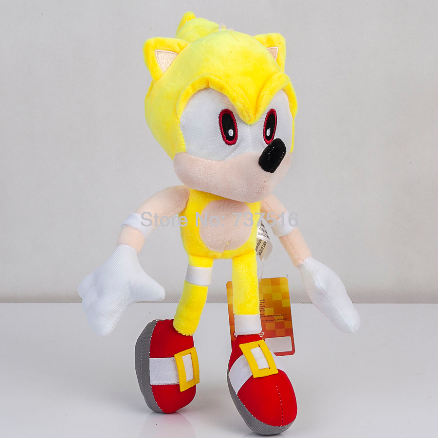 

New Fly Yellow Super Sonic Plush Soft Doll Stuffed Animal Children Toys Kids 13 Inch Gift LJ200914