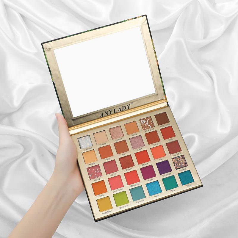 

30 Colors Pearly Sequins Eyeshadow Glitter Makeup Palette Matte Silky Eye Shadow Colorful Easy To Color Brighten Eyes Makeup, 01