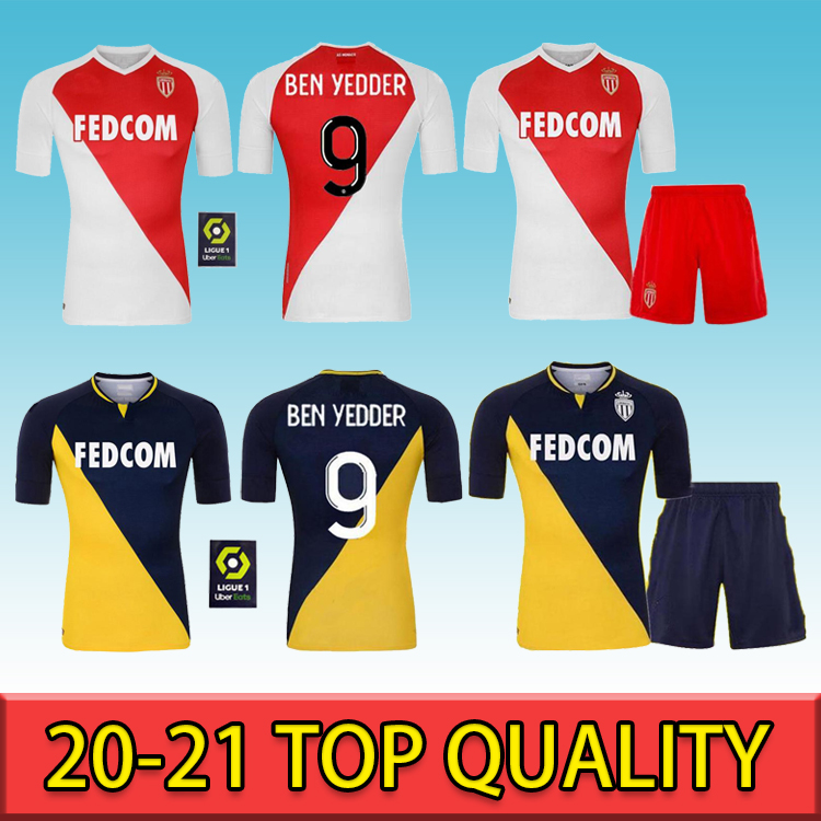 

20 21 Top Quality Monaco BEN YEDDER Soccer Jerseys JOVETIC GOLOVIN Maillot de foot Flocage JORGE Men Fans Version Football Shirt, Home suit