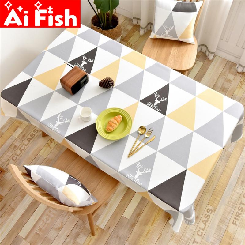 

Simple Modern Polygonal Pattern Restaurant Waterproof Tablecloth Kitchen Cafe Decoration Home Dining Table Tablecloth X028-4, Color 5