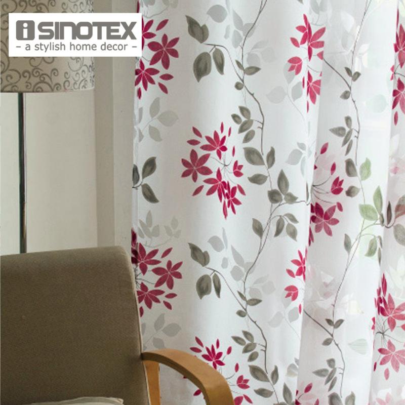 

iSINOTEX Window Curtain Sheer Screening Fabric Floral Burnout Transparent Living Room Tulle Voile Curtains 1PCS/Lot, Hook top