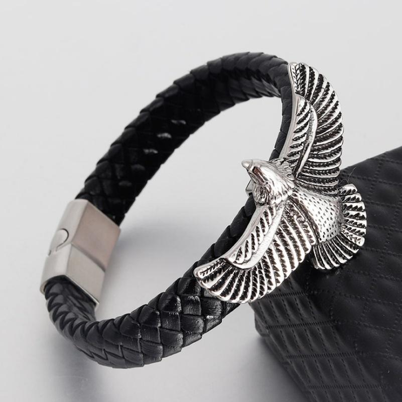 

Leather Rope Eagle Bracelet Leather Bracelet Woven Hand Ornament Men Jewelry