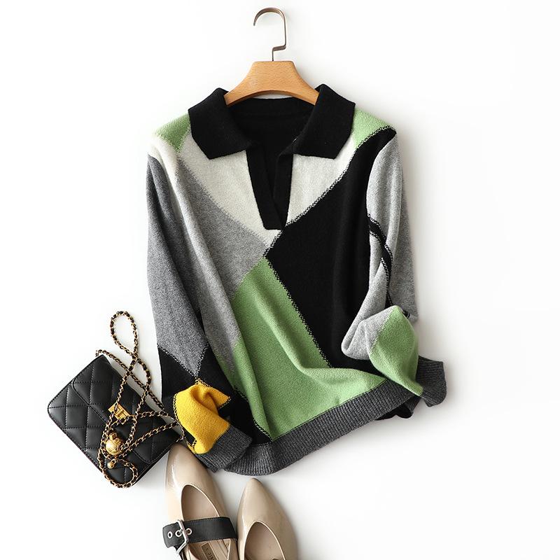 

2020 autumn winter new styles cashmere wool designers sweater female knitted europe fashion chic pullovers for ladies, Purple