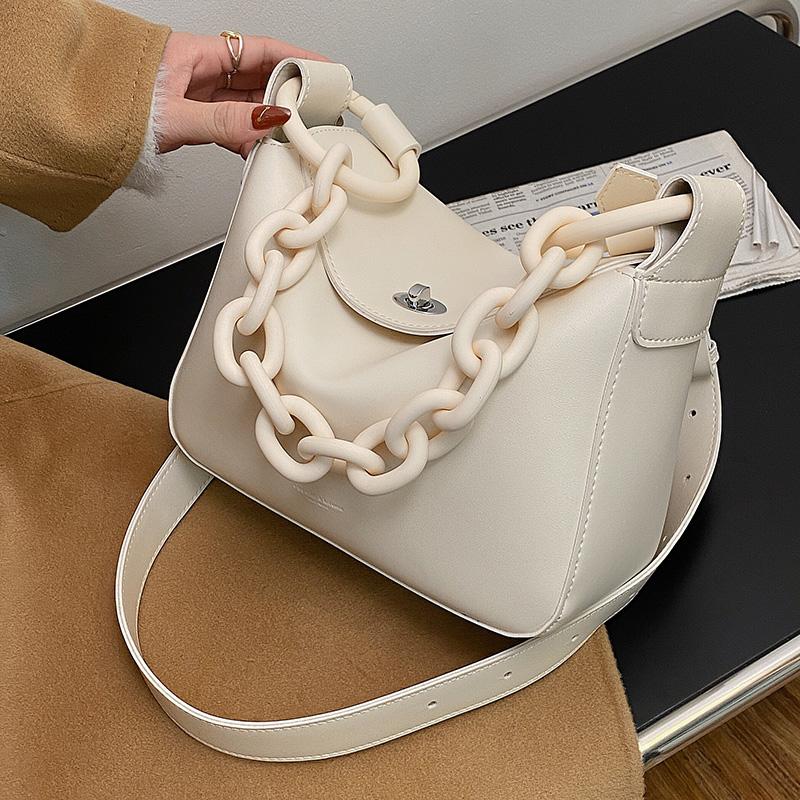 

Vintage Chain Armpit bag 2021 Fashion New High-quality PU Leather Women's Designer Handbag High capacity Shoulder Messenger Bag, Black