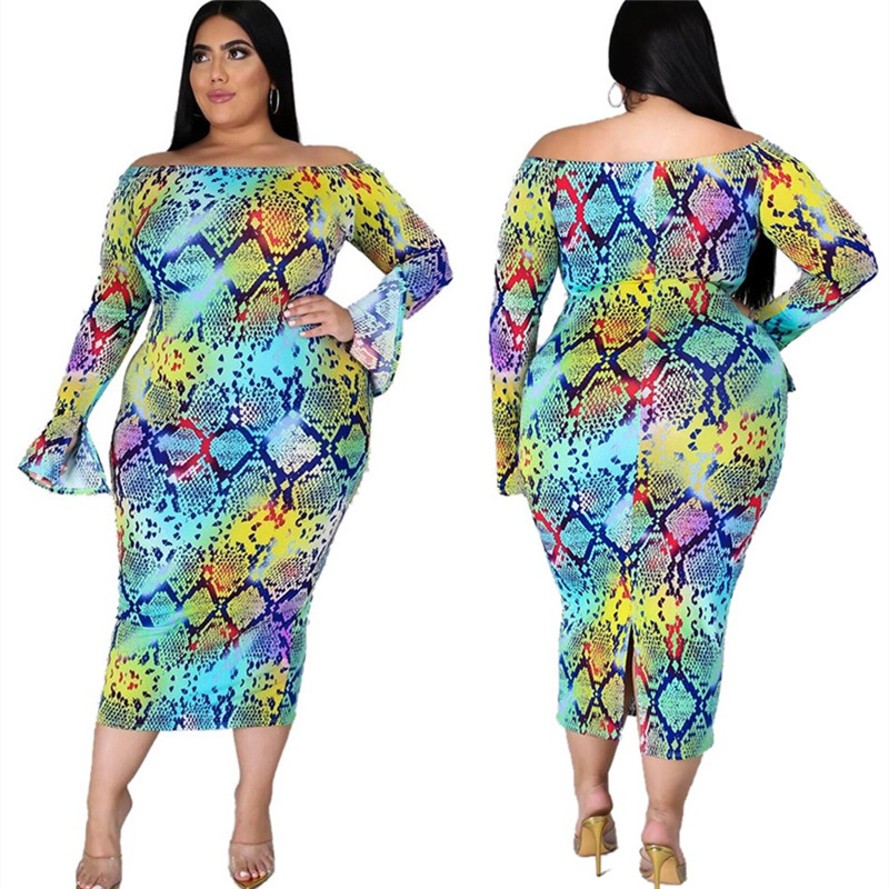 

Women plus size Casual Bodycon Dresses fall winter clothes sexy club holiday party dresses slash neck evening dress sheath column gym 0804, As pics