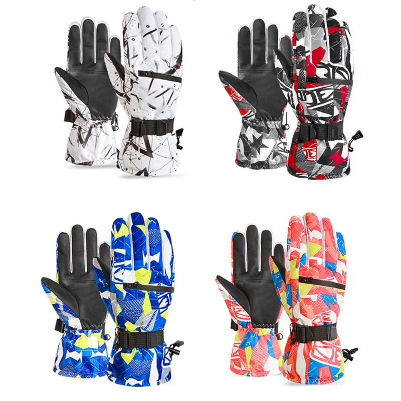 

Hot Men Touch Screen Waterproof Ski Gloves Snowboard Fleece Gloves for Women Motorcycle Plush Snowmobile Riding, Blue