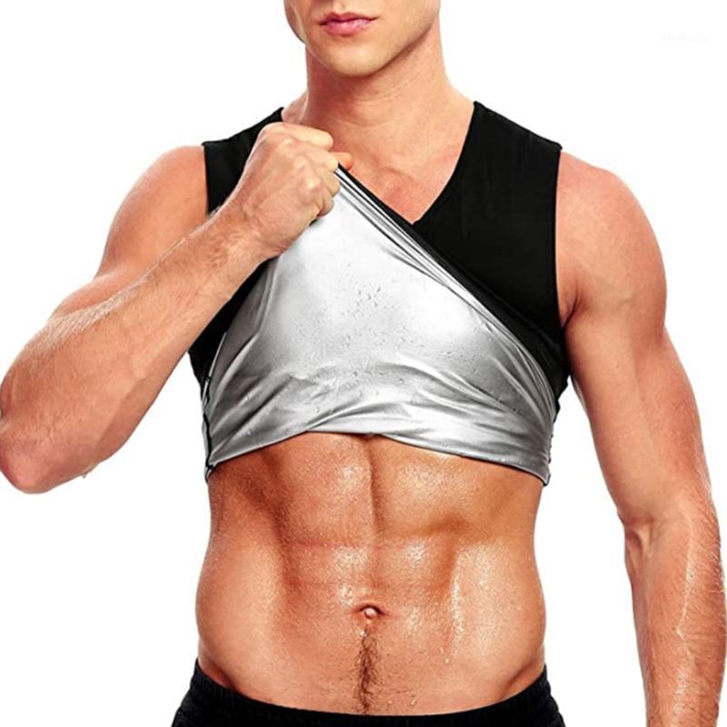 

New Men Body Shaper Sauna Sweat Vest Men Reducing Shaperwear Workout Top Fat Burning Loss Weight Waist Trainer Corset Shirt Top1, Black