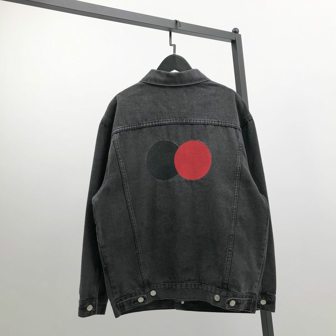 

20ss mens denim jacket retro casual jacket lapel precision classic embroidery washed gray-black oversize perfect detail explosive jean tops, Black;brown