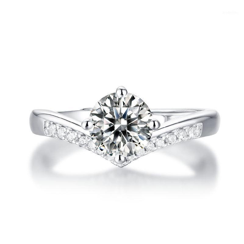 

Wedding Rings Adjustable Crown Ring For Women 1CT Moissanite 925 Sterling Silver Diamond Ring1