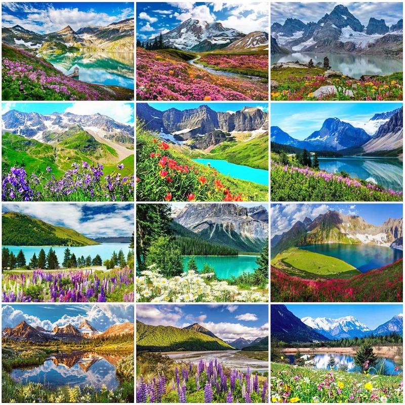 

Evershine 5D DIY Full Square Diamond Painting Mountain Diamond Embroidery Scenery Cross Stitch Rhinestone Mosaic Home Decoration