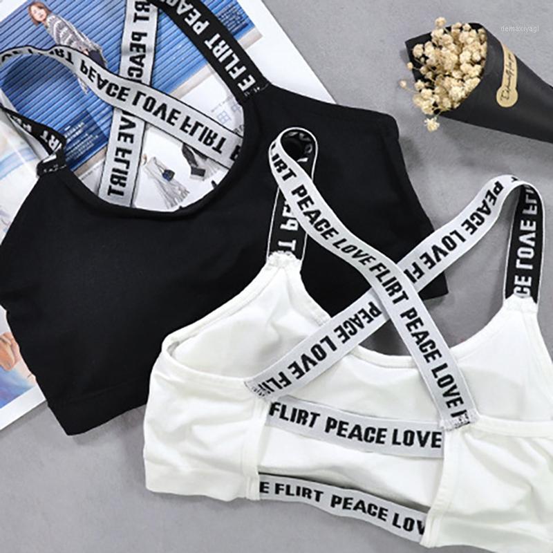 

Women's Korean Version Of the Cotton Belt Chest Pad, Letter Wear Sports Vest1, Pink