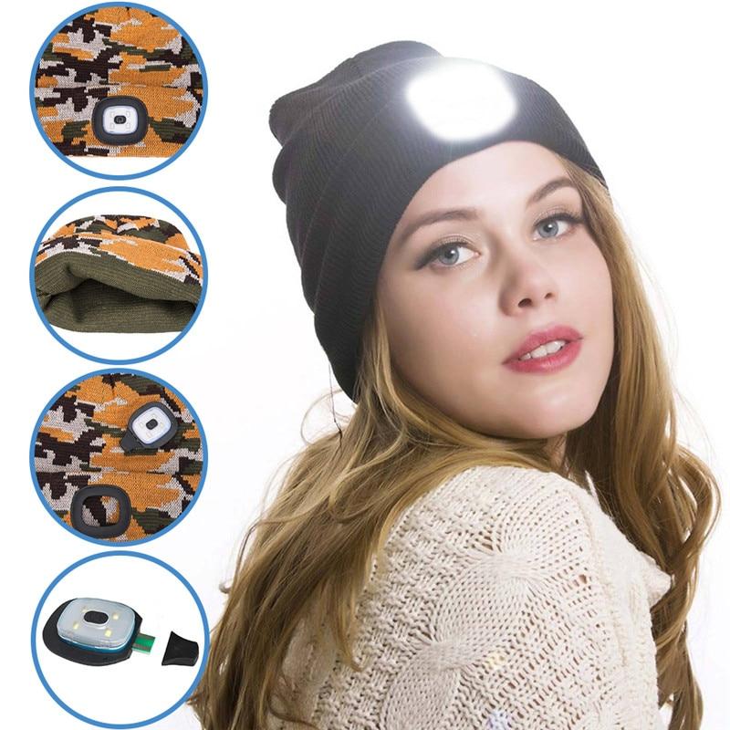 

NEW LED Lighted Beanie Cap Hip Hop Men Women Knit Hat Hunting Camping Running Hat Christmas Gifts For Men And Women Dropship, Yf845001