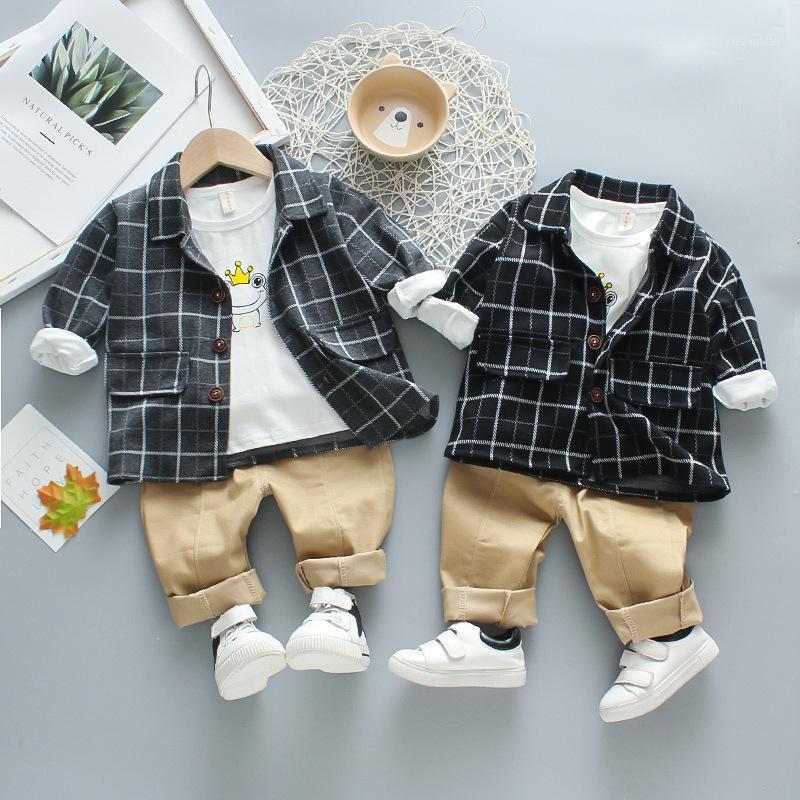 

New Spring Autumn Children Gentleman Clothes Baby Boys Girl Suit T Shirt Pants 3Pcs/sets Kids Infant Clothing Toddler Sportswear1, Black