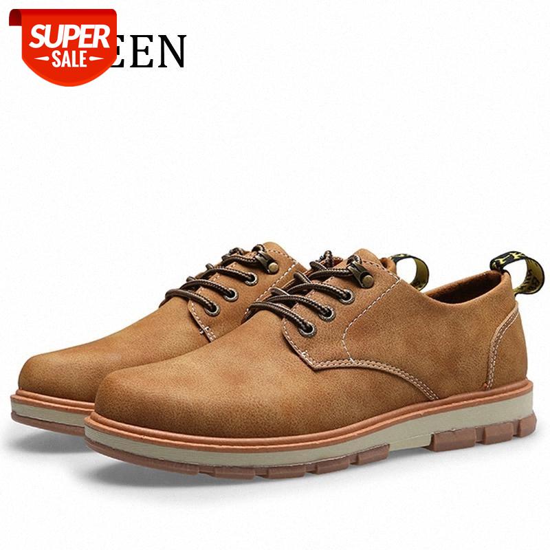 

YWEEN Men's Casual Shoes Man Leather Worker Shoes Autumn New Round Head #Wq7Z