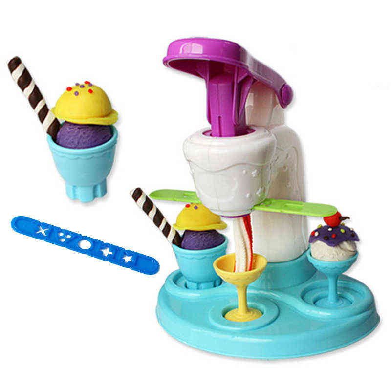 

Creative Clay Tool Ice Cream Machine Toys Kids Children Slimes Plasticine Polymer Clay Diy Playdough Tools Gift Toys H1122