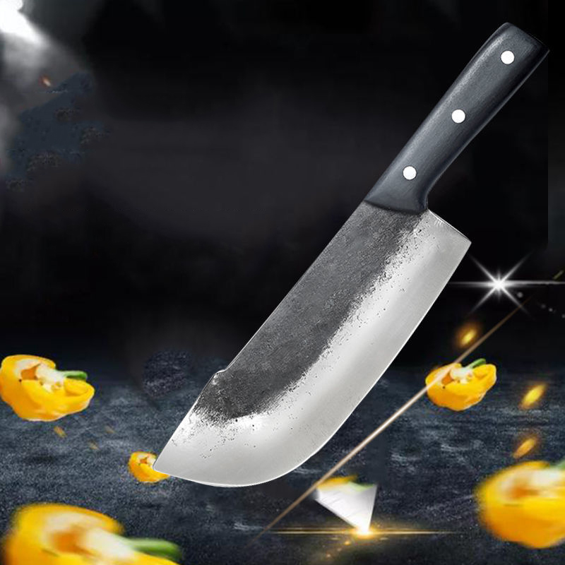 

Handmade Forged Professional Kitchen Knife Chef Slicing Meat Cleaver High-carbon Steel Traditional Chinese Slaughter Knives