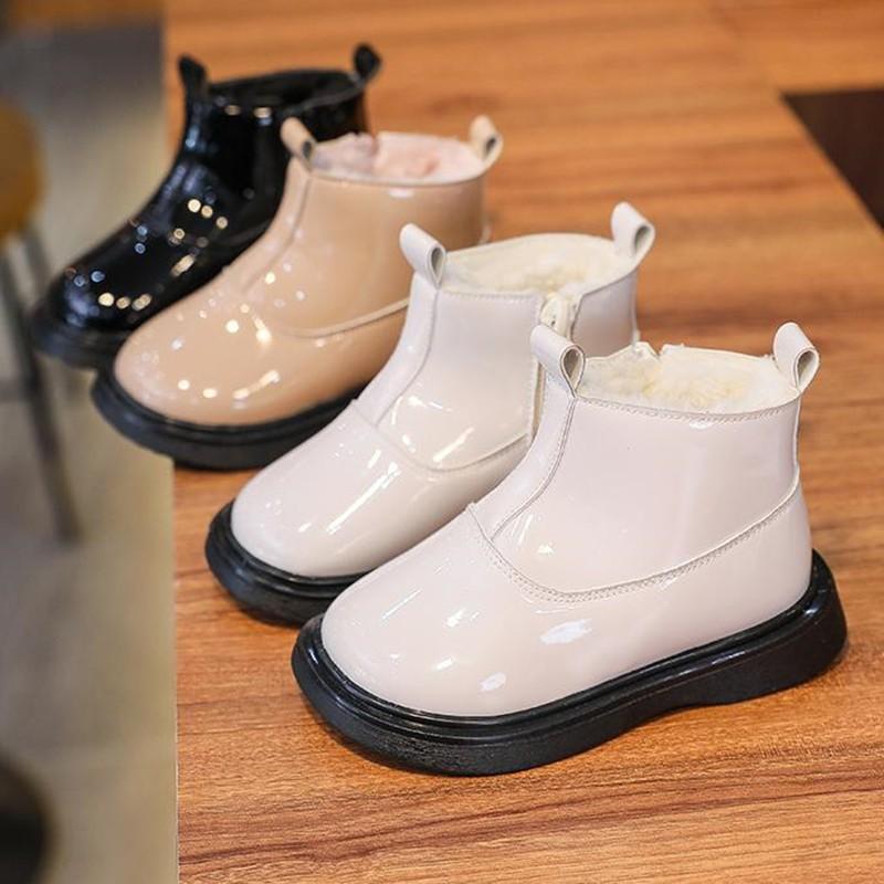

Boots Autumn Winter Children Outdoor Baby Girls Snow Kids Casual Shoes Soft Bottom Non-slip Infant Toddler, White