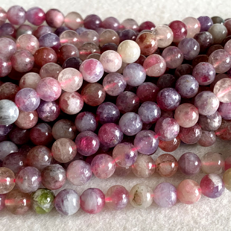 

15" Natural Genuine China Pink Tourmaline Round Loose Gems Beads 6mm 06363 Q0531