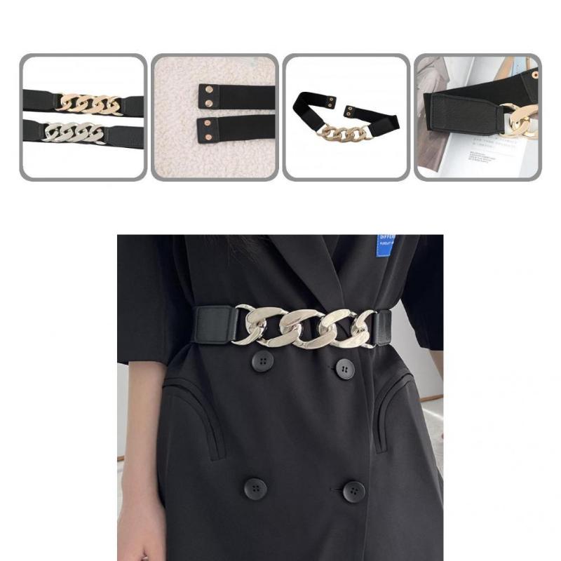 

Belts Dress Belt Stylish Lady All Match Adjustable Anti Fall For Dating Clothes, Silver